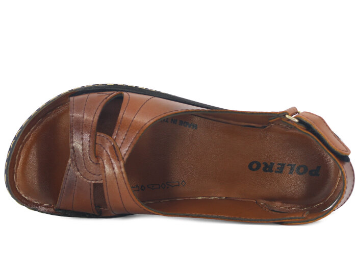 Polero Zenne 59528 Kutulu Sandalet Taba - Polero (1)