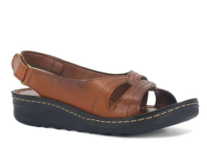 Polero Zenne 59528 Kutulu Sandalet Taba - Polero