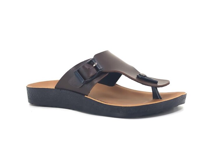 Polex Filet 2201 Birken Klasik Tek Toka Parmak Arası Terlik Kahve - 1