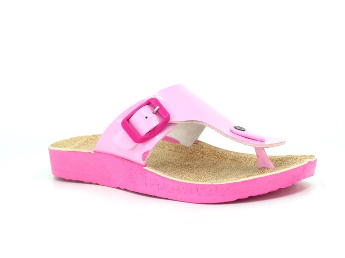 Polex Filet 2201 Birken Klasik Tek Toka Parmak Arası Terlik Pembe Rugan - Polex