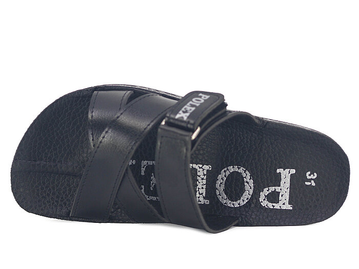 Polex Filet 2219 Birken Çapraz Cırtlı Erkek Günlük Terlik Siyah - Polex (1)