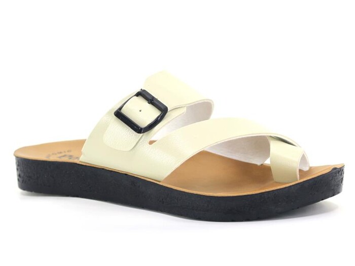 Polex Merdane 10023 Birken Tek Toka Baş Parmak Arası Terlik Bej - Polex