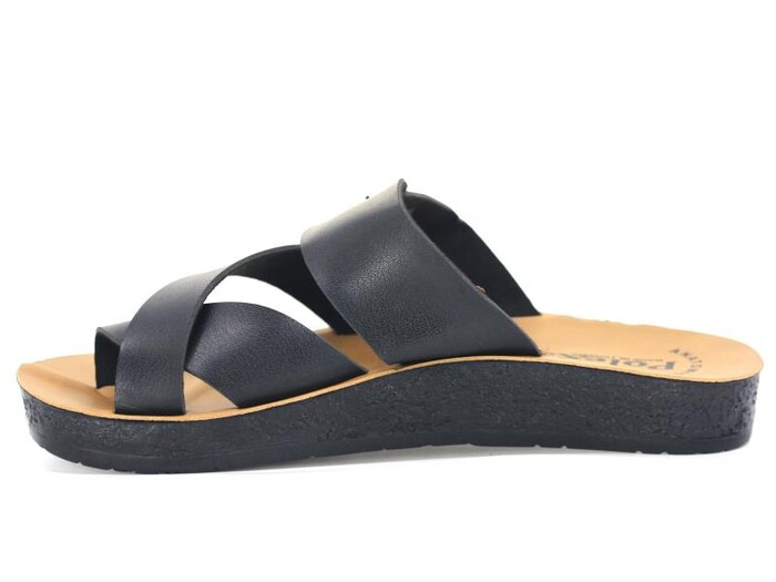 Polex Merdane 10023 Birken Tek Toka Baş Parmak Arası Terlik Siyah - Polex (1)