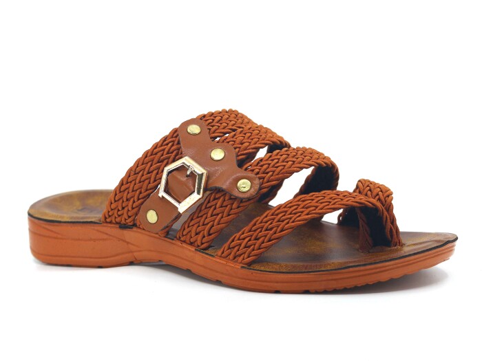 Espadin Merdane 1112 Örgülü Baş Parmak Arası Terlik Taba - Espadin