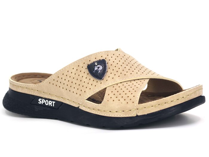 Polex Merdane 1309-2000 Çapraz Monta Poşetli Günlük Terlik Bej - Polex