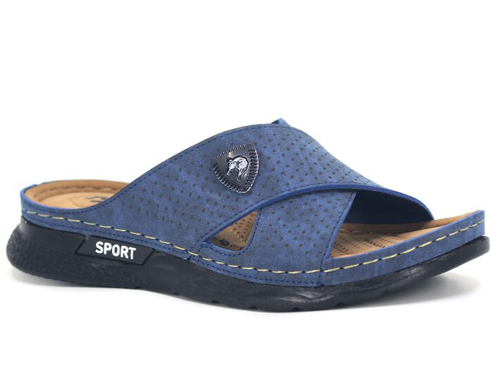 Polex Merdane 1309-2000 Çapraz Monta Poşetli Günlük Terlik Lacivert - Polex