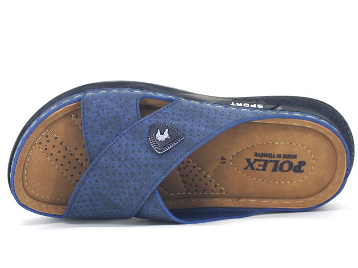 Polex Merdane 1309-2000 Çapraz Monta Poşetli Günlük Terlik Lacivert - Polex (1)