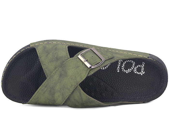 Polex Merdane 20001 Çapraz Tek Toka Spor Taban Günlük Terlik Haki - 2