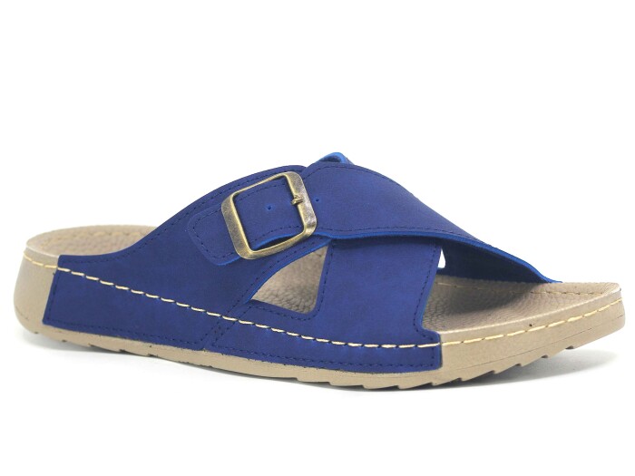 Polex Merdane 20001 Çapraz Tek Toka Spor Taban Günlük Terlik Lacivert - Polex