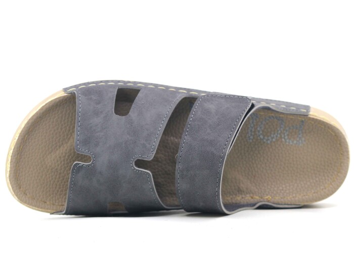 Polex Merdane 20003 Cırtlı Helmes Spor Taban Günlük Terlik Gri - Polex (1)