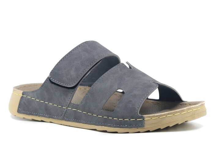 Polex Merdane 20003 Cırtlı Helmes Spor Taban Günlük Terlik Gri 