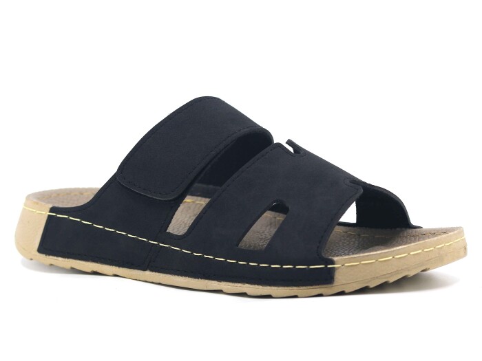 Polex Merdane 20003 Cırtlı Helmes Spor Taban Günlük Terlik Siyah 