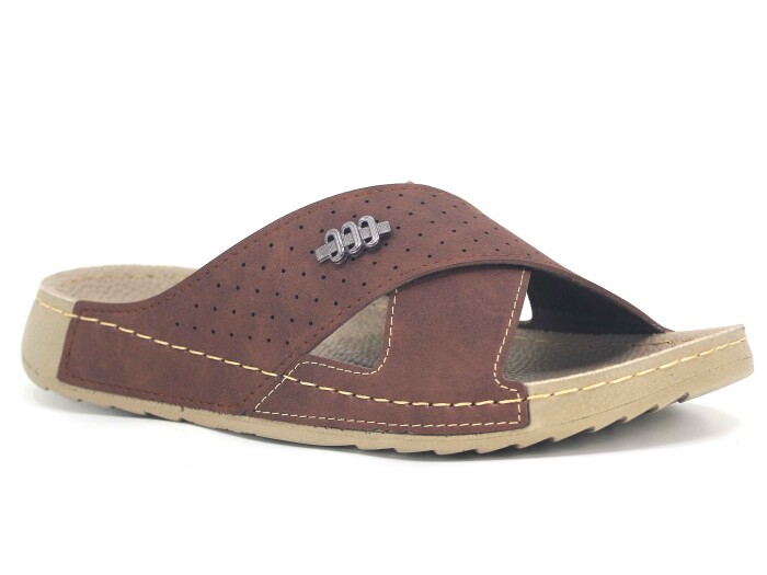 Polex Merdane 20005 Çapraz Lazerli Spor Taban Günlük Terlik Kahve - Polex