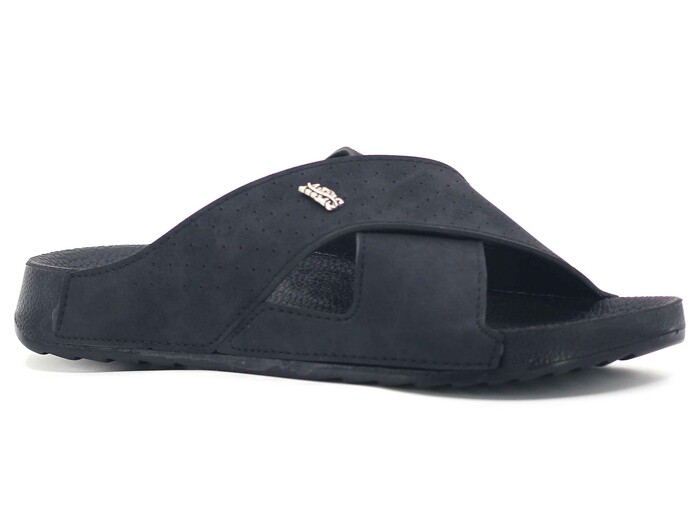 Aris Merdane 20005 Çapraz Lazerli Spor Taban Kutulu Günlük Terlik Siyah - Aris