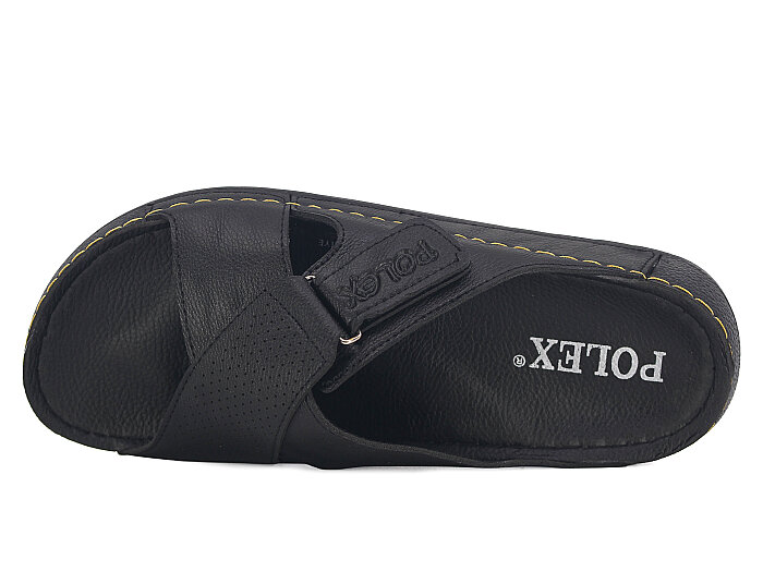 Polex Merdane 20008 Çapraz Cırtlı Monta Günlük Terlik Siyah - Polex (1)