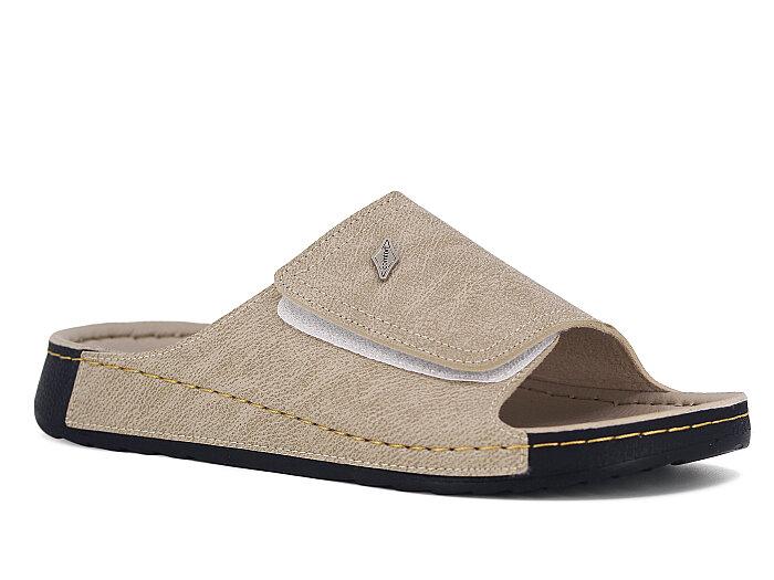 Polex Merdane 20009 Düz Geniş Yüz Monta Günlük Terlik Bej - 1