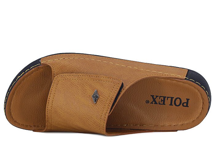 Polex Merdane 20009 Düz Geniş Yüz Monta Günlük Terlik Hardal - 2