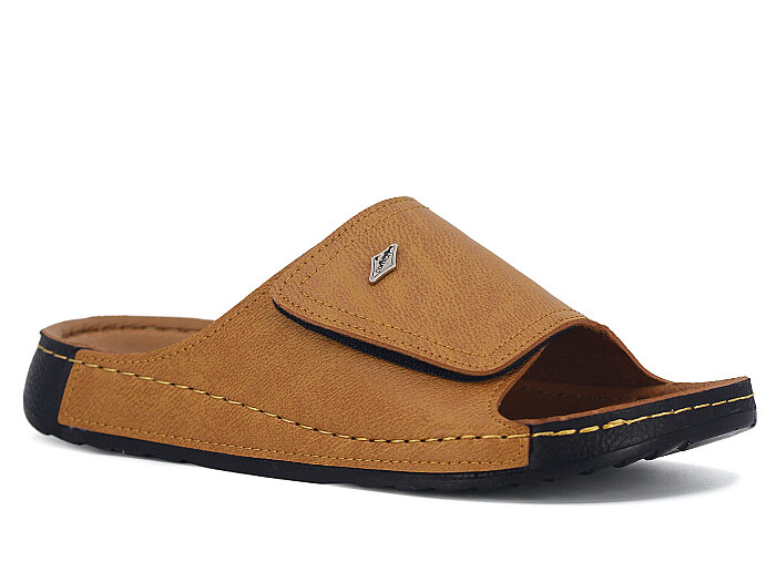 Polex Merdane 20009 Düz Geniş Yüz Monta Günlük Terlik Hardal - Polex