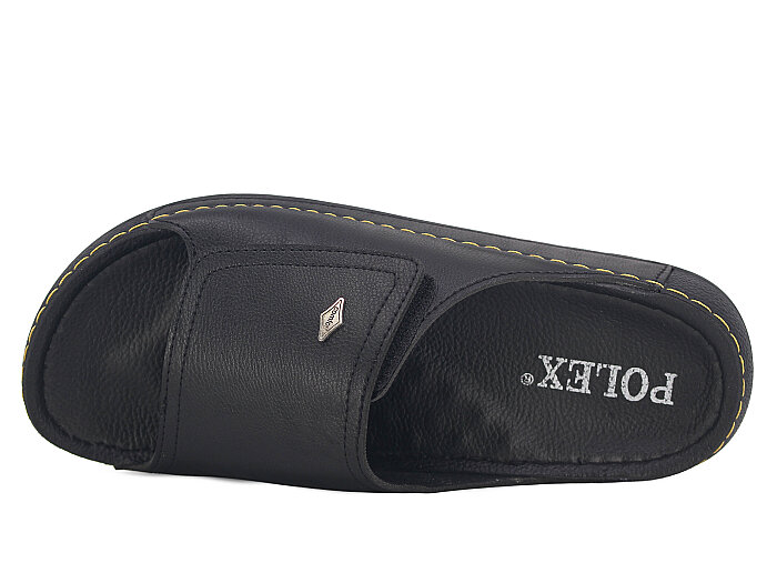 Polex Merdane 20009 Düz Geniş Yüz Monta Günlük Terlik Siyah - Polex (1)