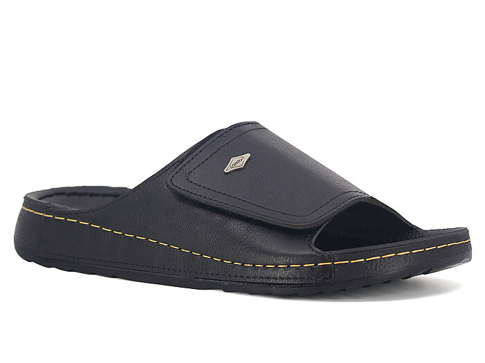 Polex Merdane 20009 Düz Geniş Yüz Monta Günlük Terlik Siyah - 1