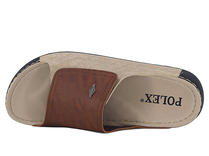 Polex Merdane 20009 Düz Geniş Yüz Monta Günlük Terlik Taba - Bej - 2