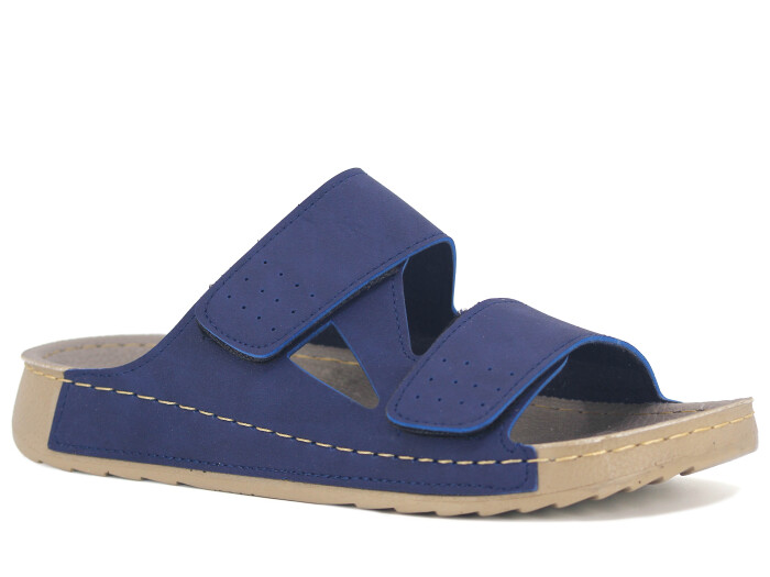 Polex Merdane 20010 Çift Bant Cırtlı Spor Taban Günlük Terlik Lacivert - 1