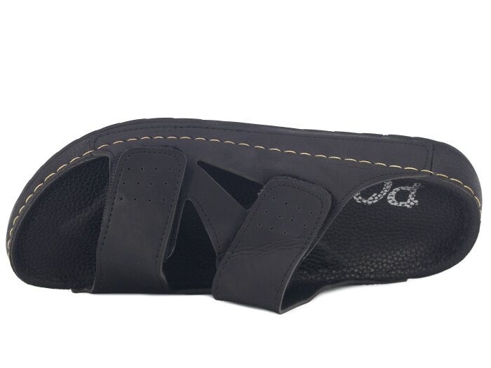 Polex Merdane 20010 Çift Bant Cırtlı Spor Taban Günlük Terlik Siyah - 2