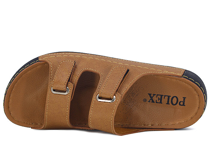 Polex Merdane 20011 Çift Cırtlı Monta Günlük Terlik Hardal - Polex (1)