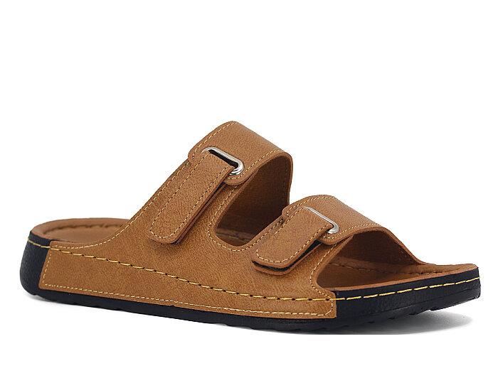 Polex Merdane 20011 Çift Cırtlı Monta Günlük Terlik Hardal - Polex