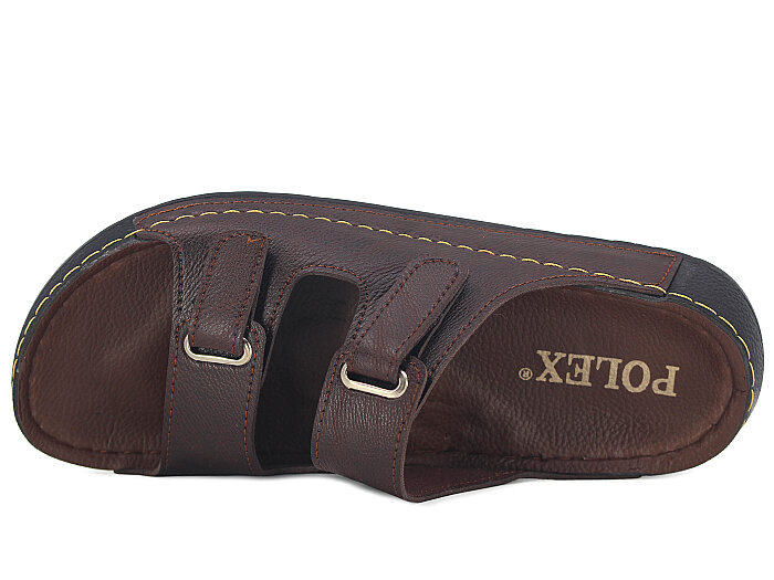 Polex Merdane 20011 Çift Cırtlı Monta Günlük Terlik Kahve - 2