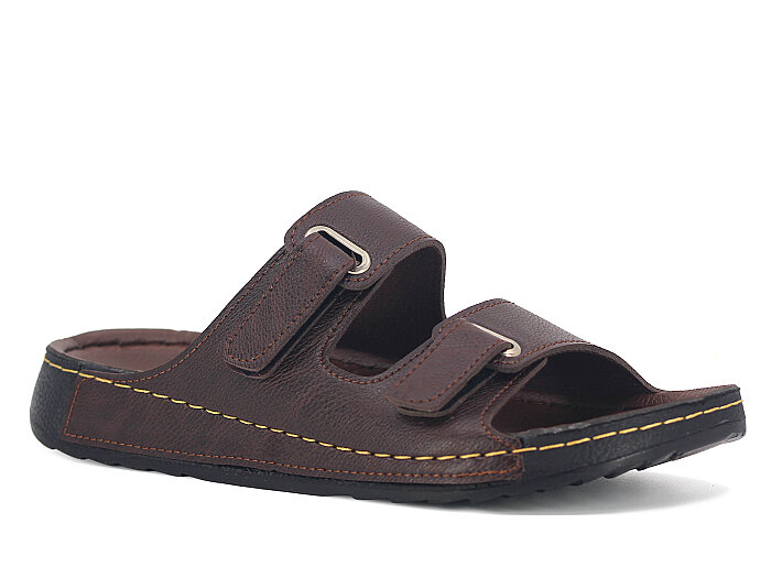 Polex Merdane 20011 Çift Cırtlı Monta Günlük Terlik Kahve - Polex