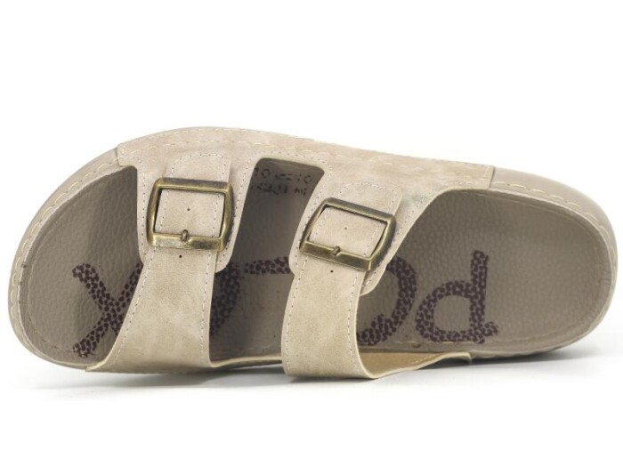 Polex Merdane 20052 Çift Toka Spor Taban Günlük Terlik Bej - Polex (1)