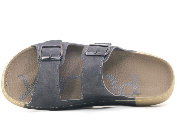 Polex Merdane 20052 Çift Toka Spor Taban Günlük Terlik Gri - Polex (1)