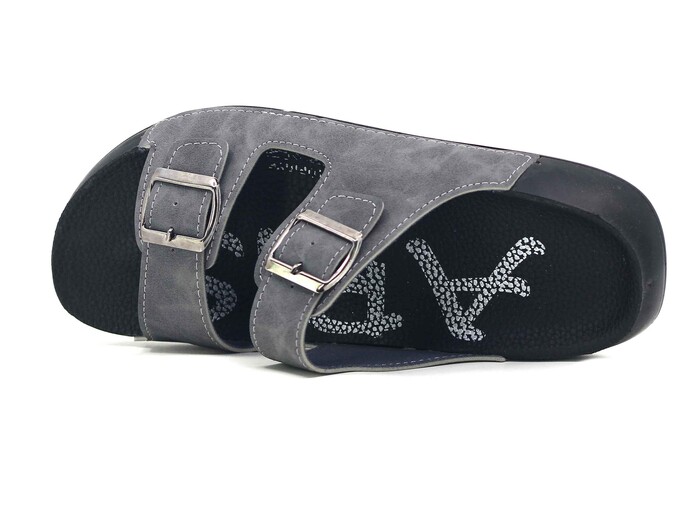 Aris Merdane 20052 Çift Toka Spor Taban Kutulu Günlük Terlik Gri - Aris (1)