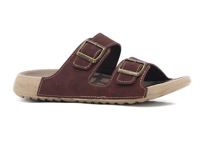 Aris Merdane 20052 Çift Toka Spor Taban Kutulu Günlük Terlik Kahve - Aris