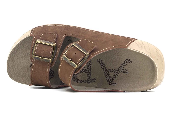 Aris Merdane 20052 Çift Toka Spor Taban Kutulu Günlük Terlik Vizon - Aris (1)