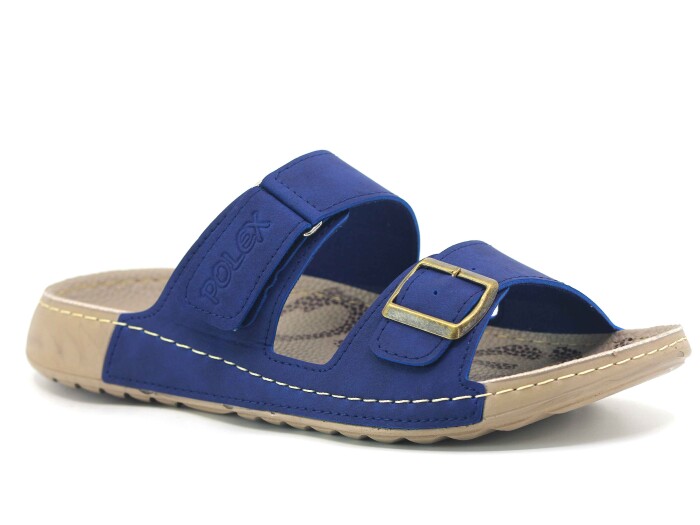 Polex Merdane 20054 Cırtlı Tokalı Spor Taban Günlük Terlik Lacivert - Polex