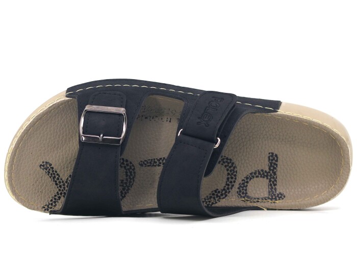 Polex Merdane 20054 Cırtlı Tokalı Spor Taban Günlük Terlik Siyah - Polex (1)