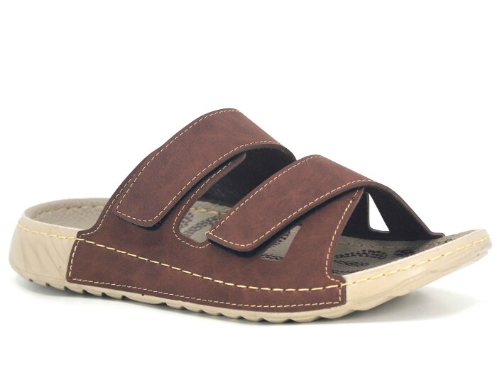 Polex Merdane 20057 Çapraz Uzun Cırtlı Spor Taban Günlük Terlik Kahve 