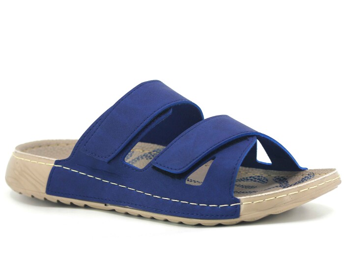 Polex Merdane 20057 Çapraz Uzun Cırtlı Spor Taban Günlük Terlik Lacivert - Polex