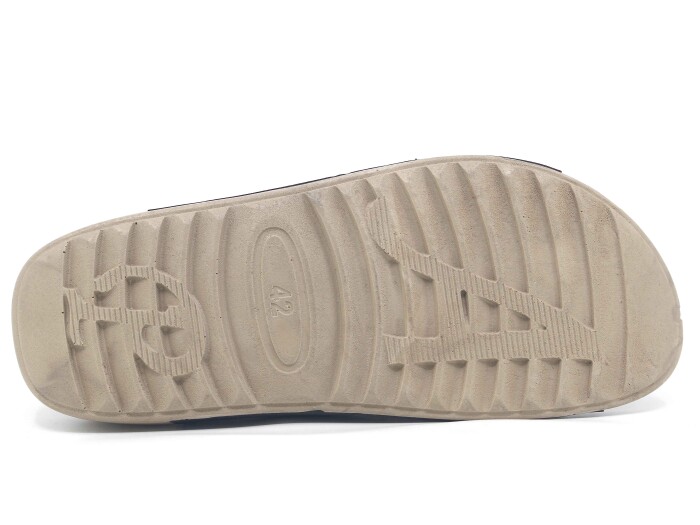 Polex Merdane 20057 Çapraz Uzun Cırtlı Spor Taban Günlük Terlik Siyah - Bej - 3