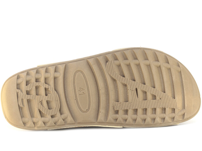 Polex Merdane 20059 Çapraz Cırtlı Tokalı Spor Taban Günlük Terlik Bej - 3