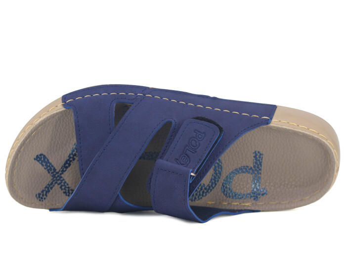 Polex Merdane 20059 Çapraz Cırtlı Tokalı Spor Taban Günlük Terlik Lacivert - 2