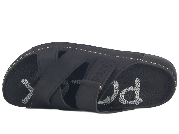 Polex Merdane 20059 Çapraz Cırtlı Tokalı Spor Taban Günlük Terlik Siyah - 2