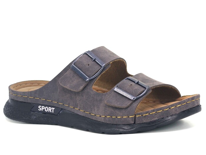 Foxter Merdane M-2010 Çift Toka Kutulu Monta Günlük Terlik Kahve - Foxter