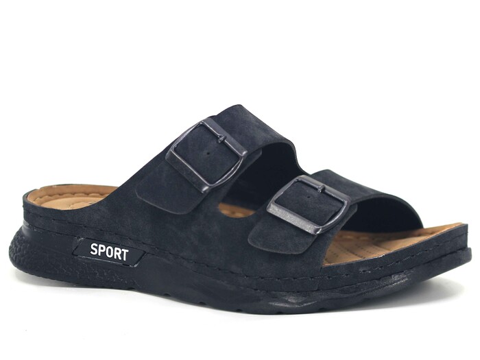 Foxter Merdane M-2010 Çift Toka Kutulu Monta Günlük Terlik Siyah - Foxter