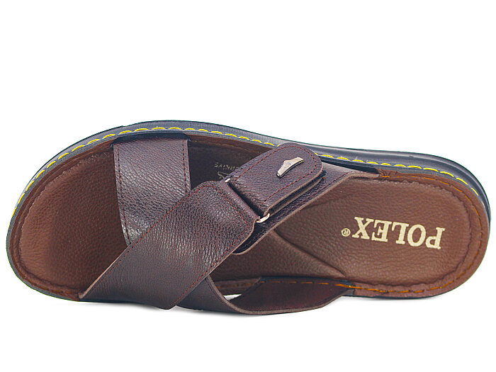 Polex Merdane 5053 Çapraz Cırtlı Mekvalli Günlük Terlik Kahve - 2