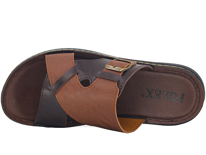 Polex Merdane 5055 Tokalı Geçmeli Mekvalli Günlük Terlik Taba - Kahve - Polex (1)