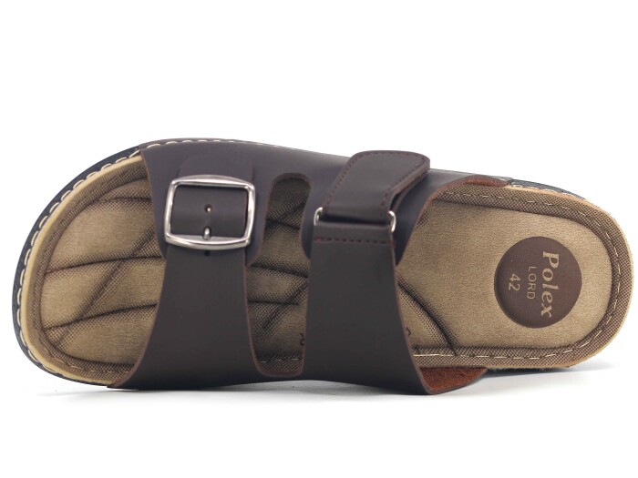 Polex Merdane 955-2 Lord Poşetli Günlük Terlik Kahve - 2