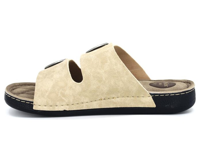 Polex Merdane 955-4 Lord Çift Toka Monta Poşetli Günlük Terlik Kahve - Bej - 2